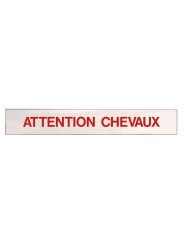 Panneau autocollant "Attention chevaux"