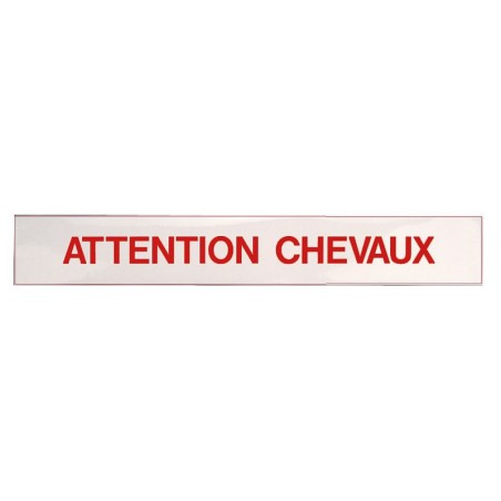 Panneau autocollant "Attention chevaux"