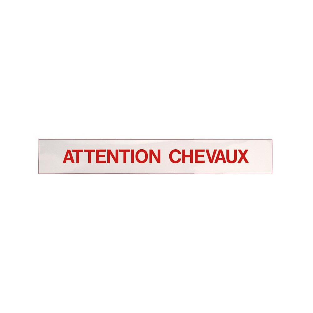 Panneau autocollant "Attention chevaux"