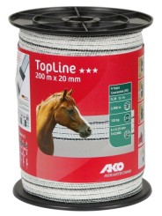 Ruban TopLine 20mm 200m blanc/noir