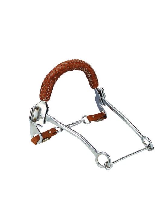 Hackamore muserolle en cuir tressé