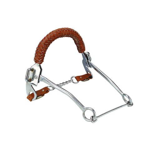 Hackamore muserolle en cuir tressé